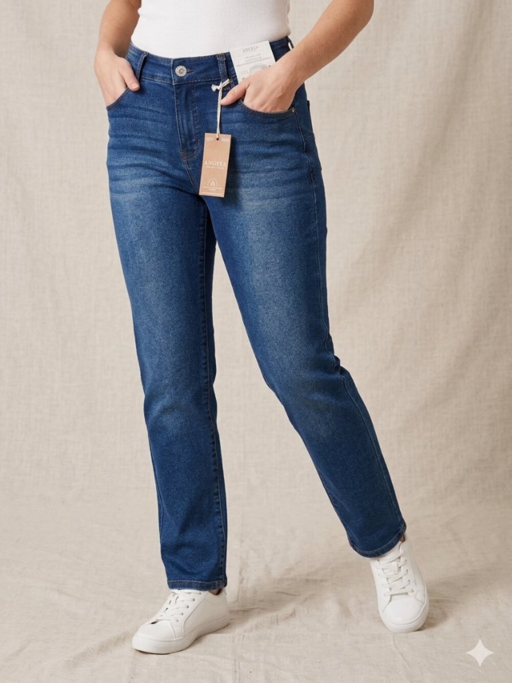 Angels Forever Young Everluxe Lift Straight Jeans High Rise Blue NWT 4/27